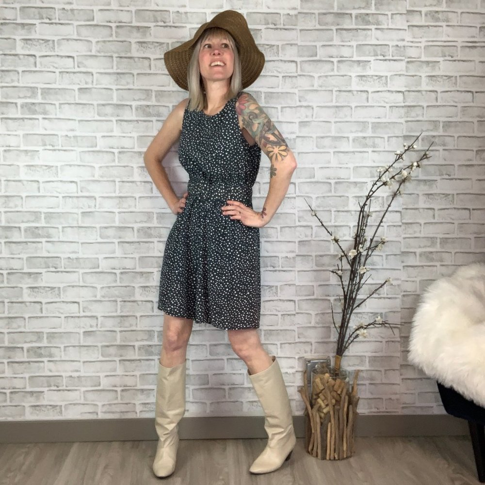 Vntg Fritzi Polka Dot Belted Pretty Woman Romper